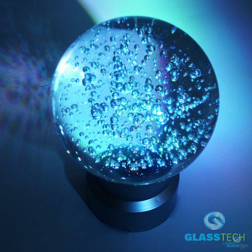 Glass sphere 100 mm with small bubbles+LED stand FREE of charge