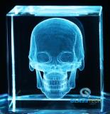 3D Skull in cube 80 mm