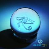 3D Eye of horus in glass ball 80 mm