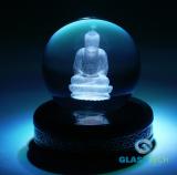 3D Budha in glass ball 80 mm