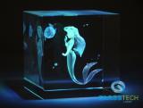 3D mermaid in glass cube 60 mm