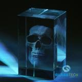 3D SKULL - glass cube 50x50x80 mm