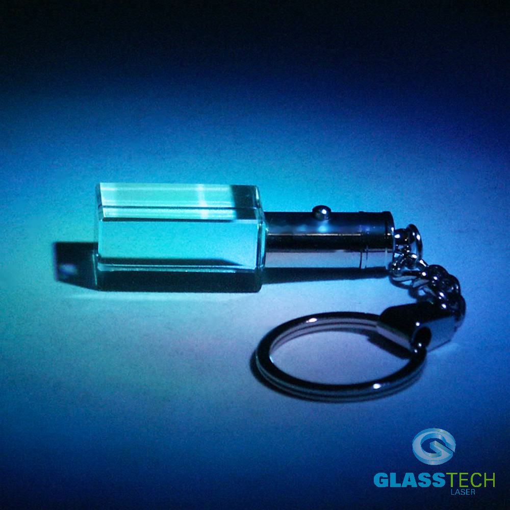 LED key ring - glass block