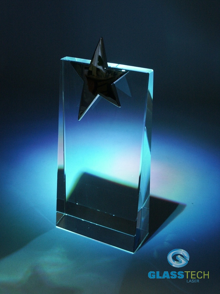 Glass trophy - star - S