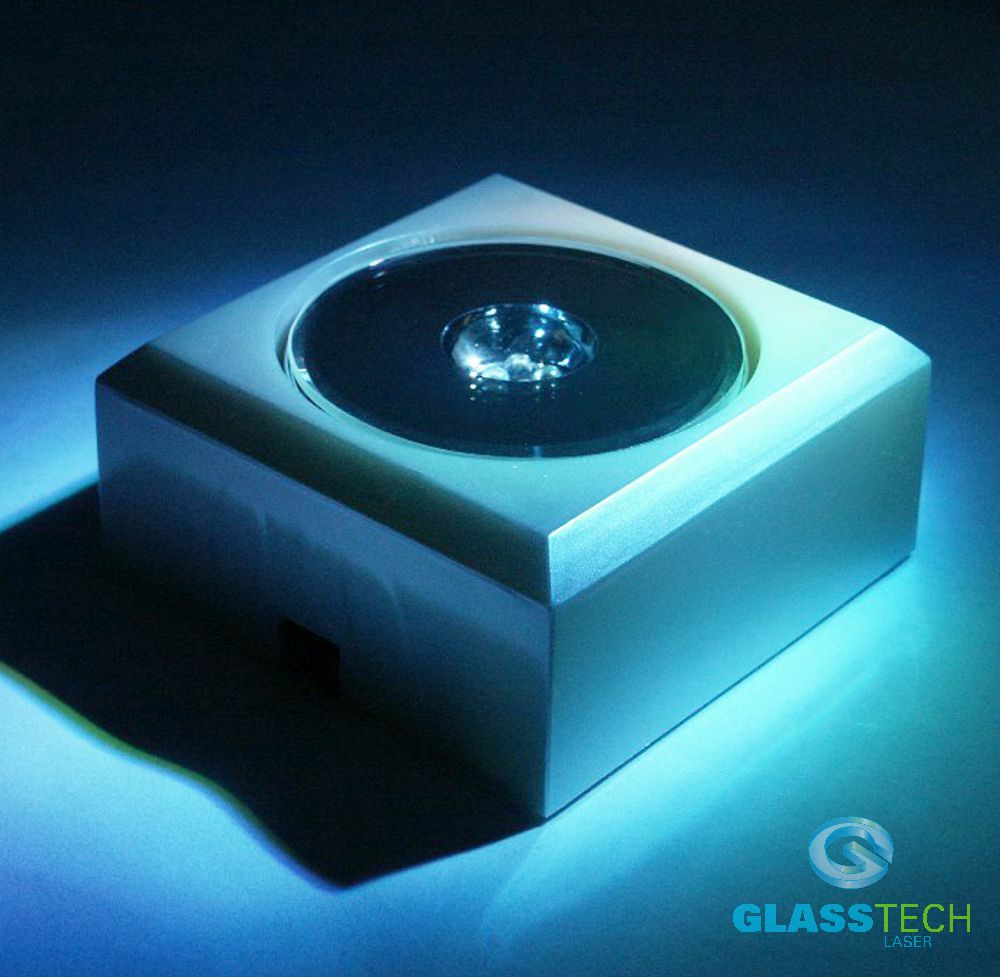 Rotating LED stand for glass blocks