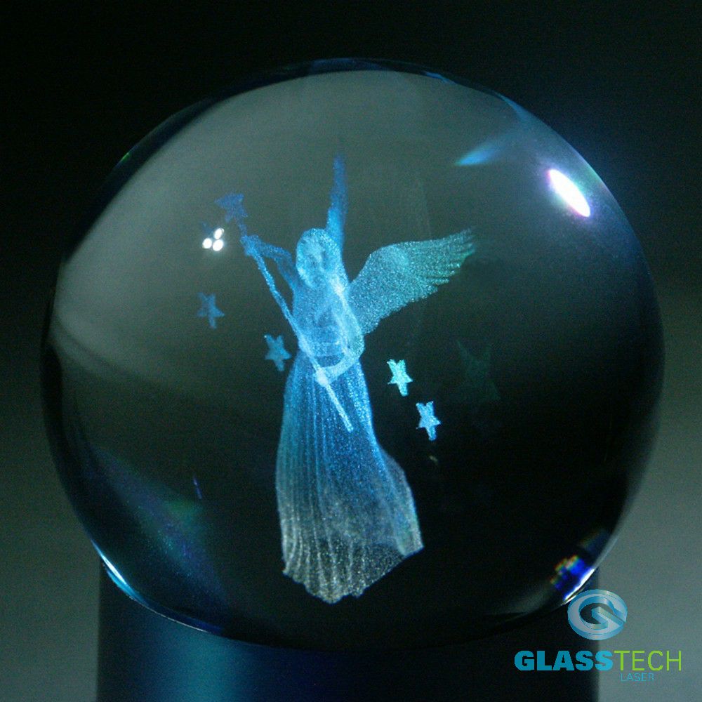 3D Angel woman-glass ball 80 mm