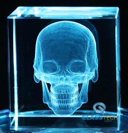 3D SKULL  in cube 100 mm