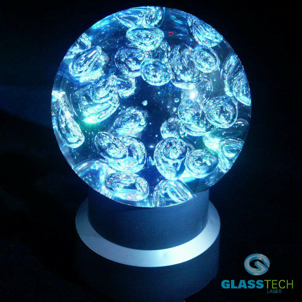 Glass sphere 120 mm with bubbles+LED stand FREE of charge