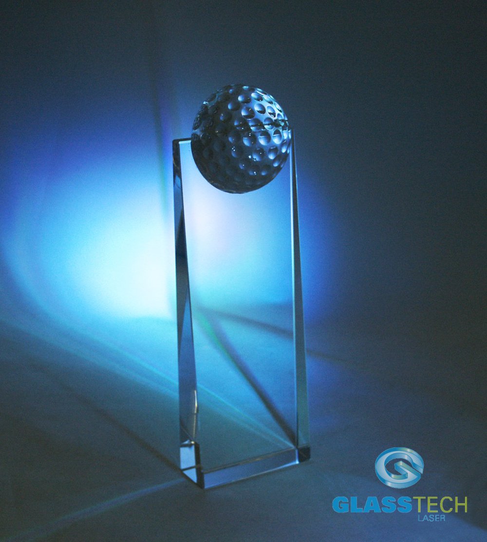 glass golf trophy S