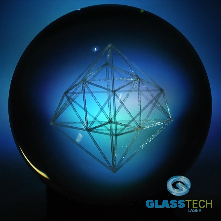3D Metatron in glass ball  60 mm