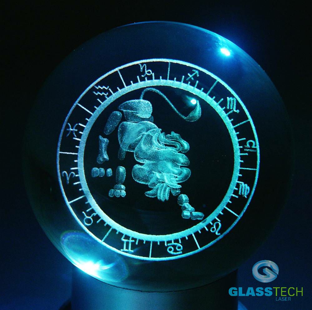 3D sign LEO - glass ball 100 mm