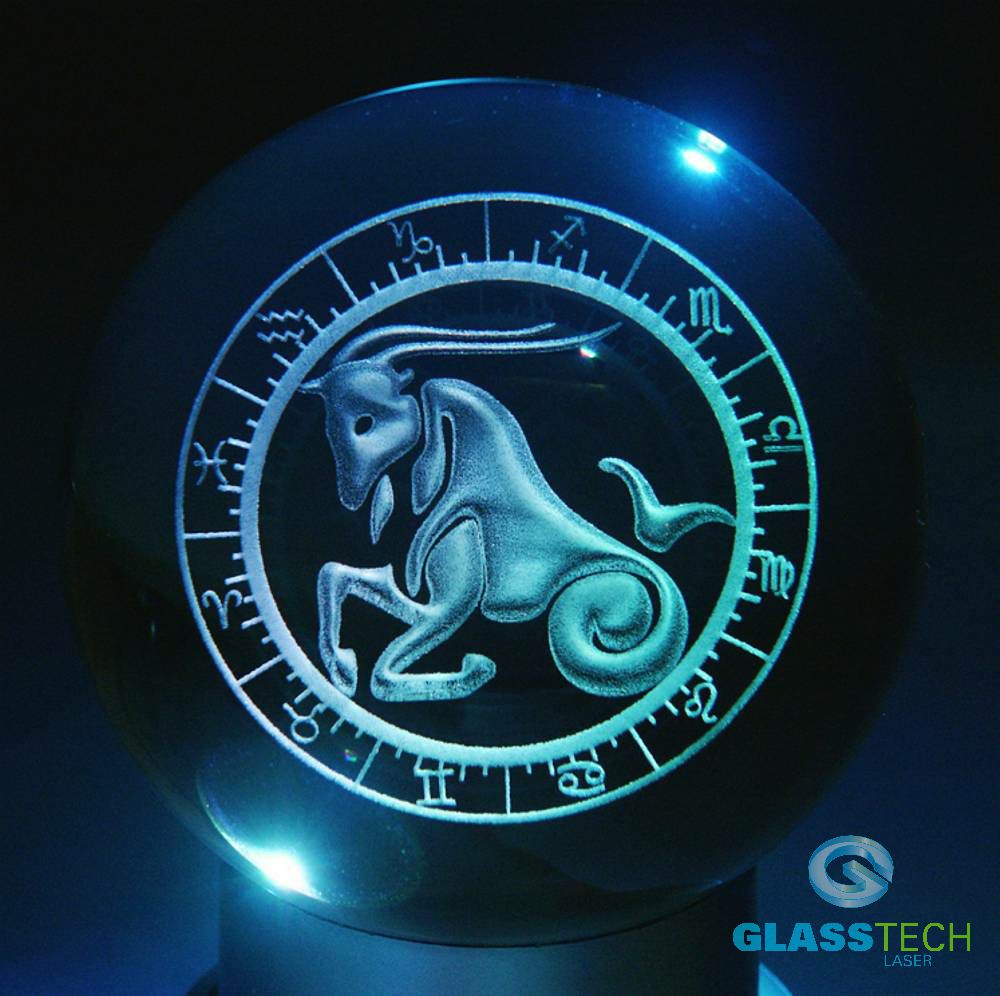 3D sign CAPRICORN - glass ball 100 mm