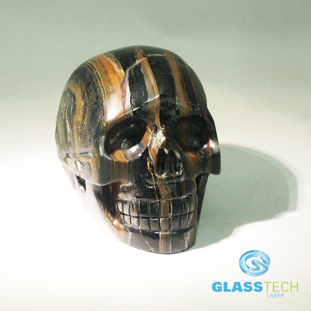 Skull Tiger eye 100x80 mm