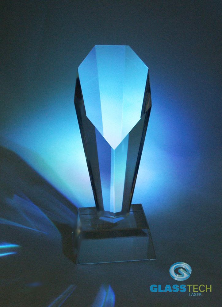 glass trophy-cup M 230 mm , base 85x70x40mm